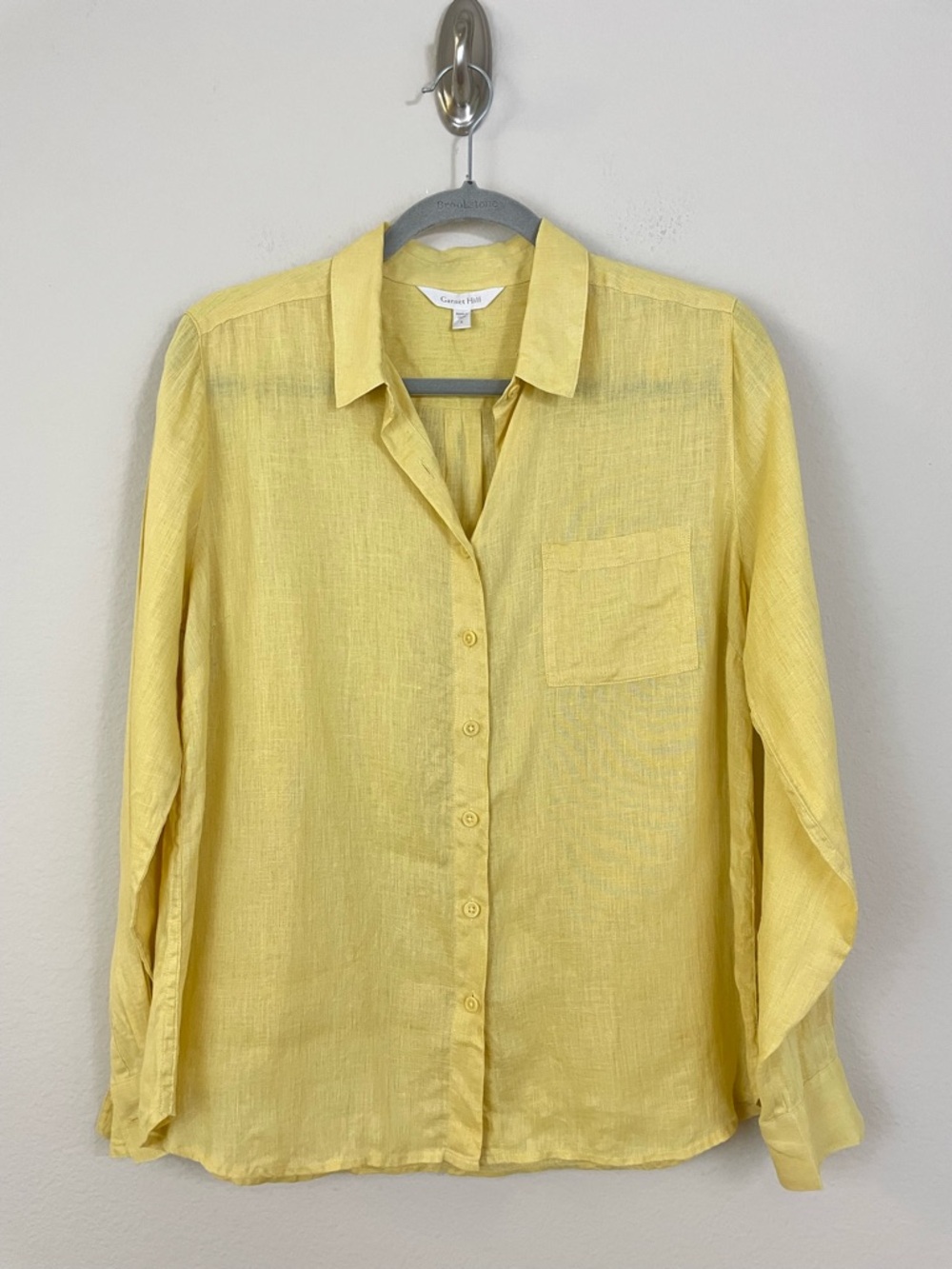 Garnet Hill Easy‎ Linen Button-Up Shirt Long Sleeve Size 6